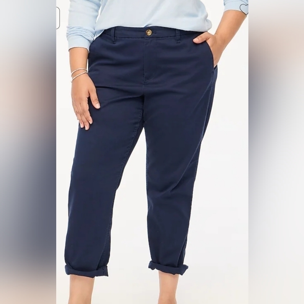 J. Crew High-Rise Girlfriend Chino Pant Navy Size 20